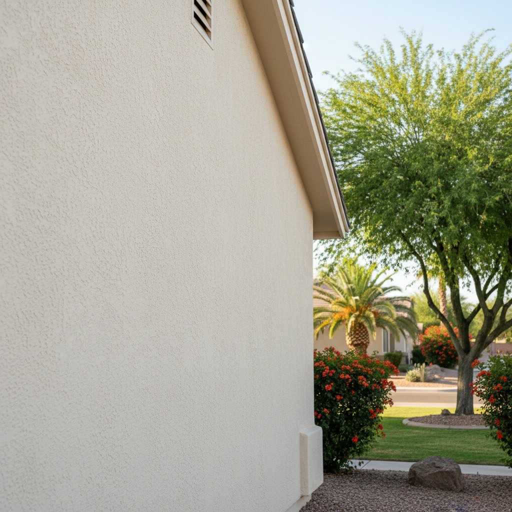 Completed residential stucco work at a residential property in Tempe, AZ