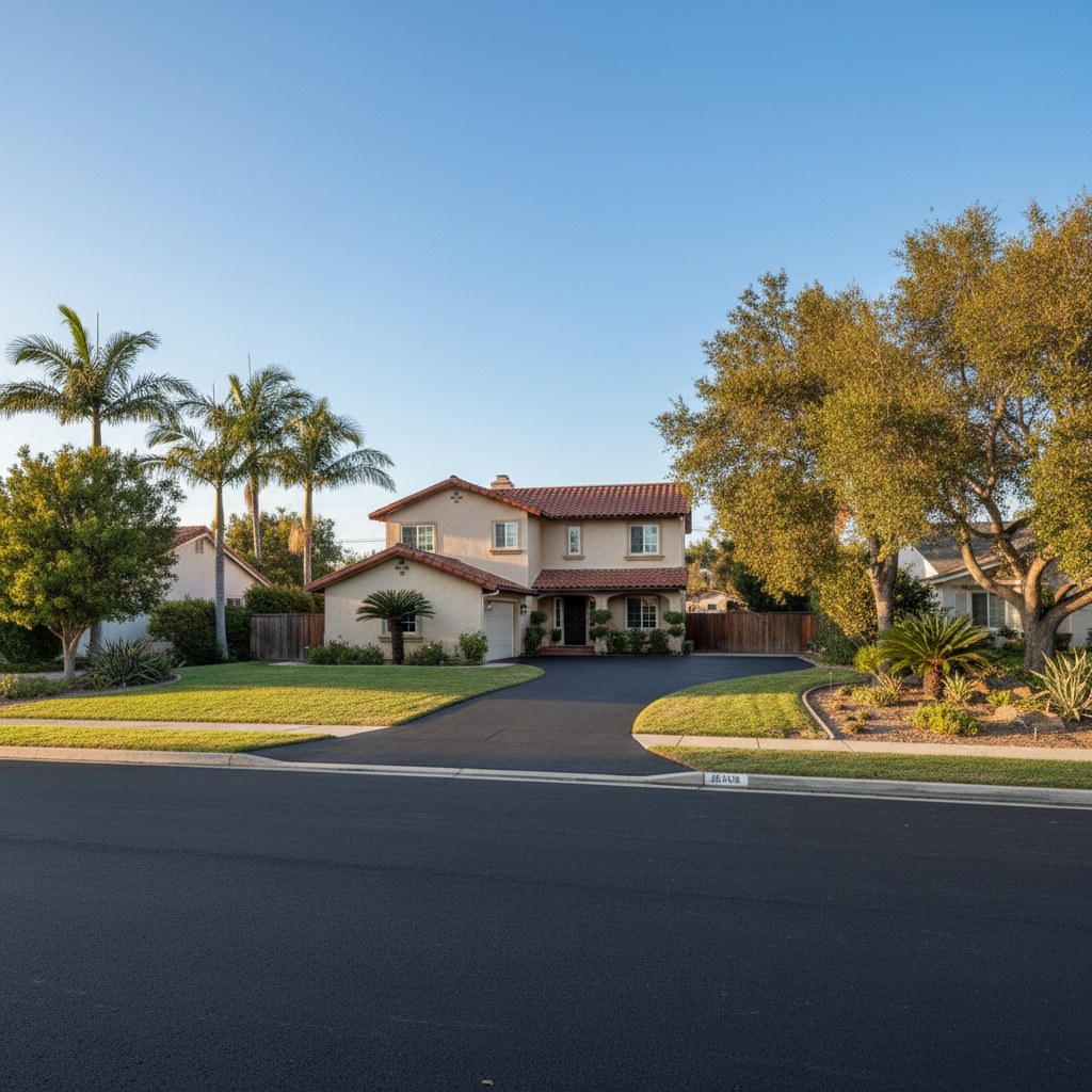 Completed commercial asphalt work at a residential property in Long Beach, CA