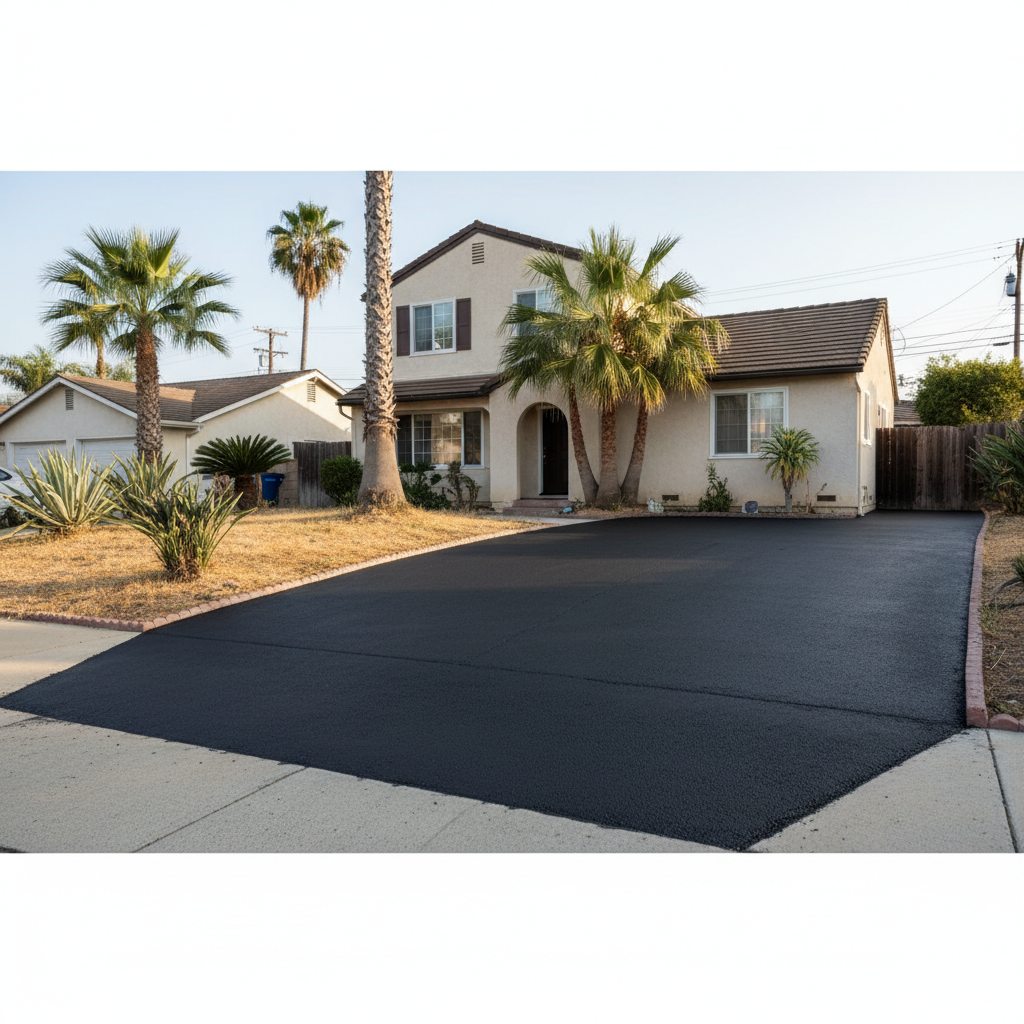 Completed slurry coating work at a residential property in Long Beach, CA