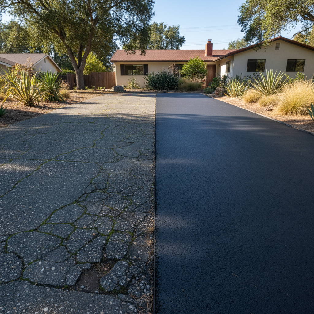 Completed commercial asphalt work at a residential property in Palo Alto, CA