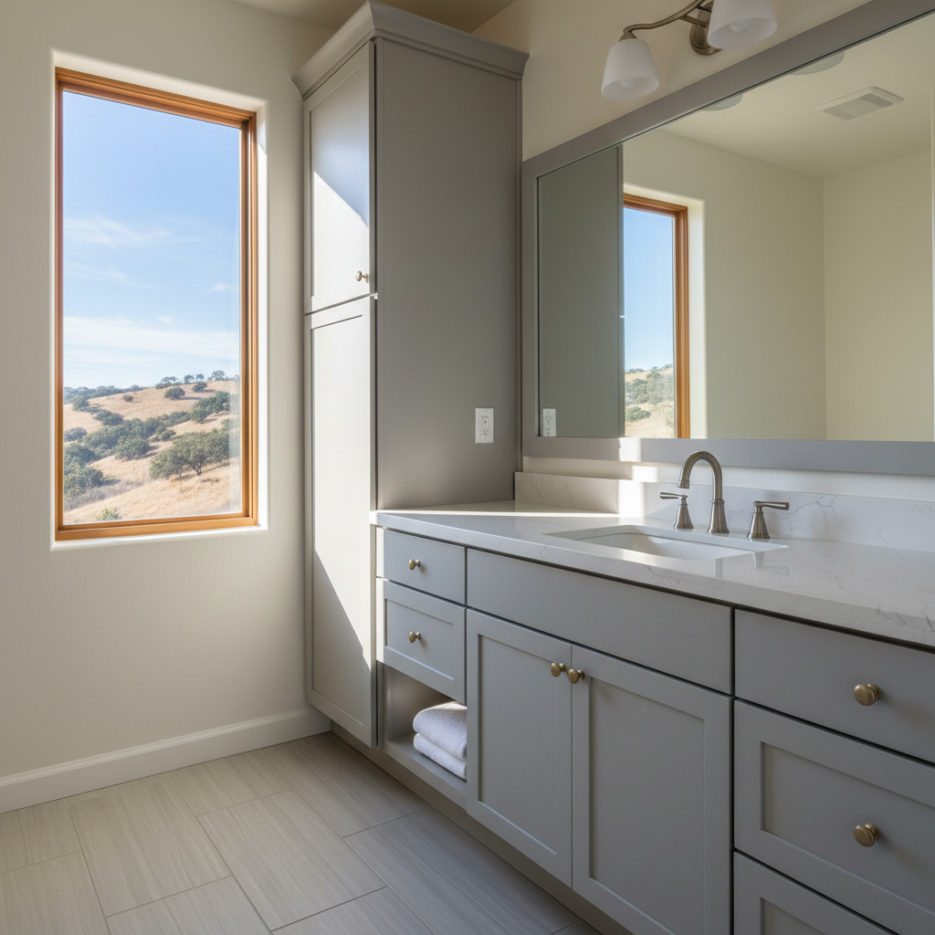 Completed vanity and sink installation work at a residential property in Stevenson Ranch, CA
