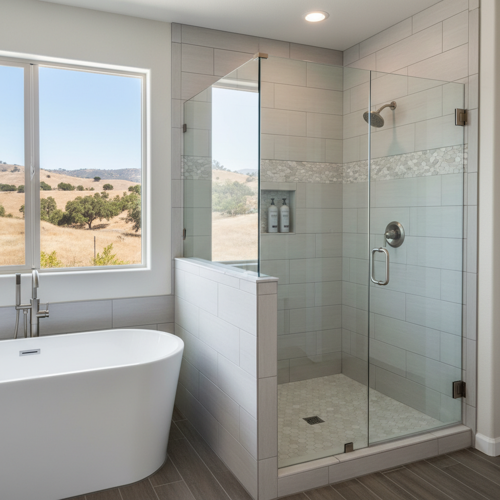 Completed shower replacement work at a residential property in Santa Clarita, CA