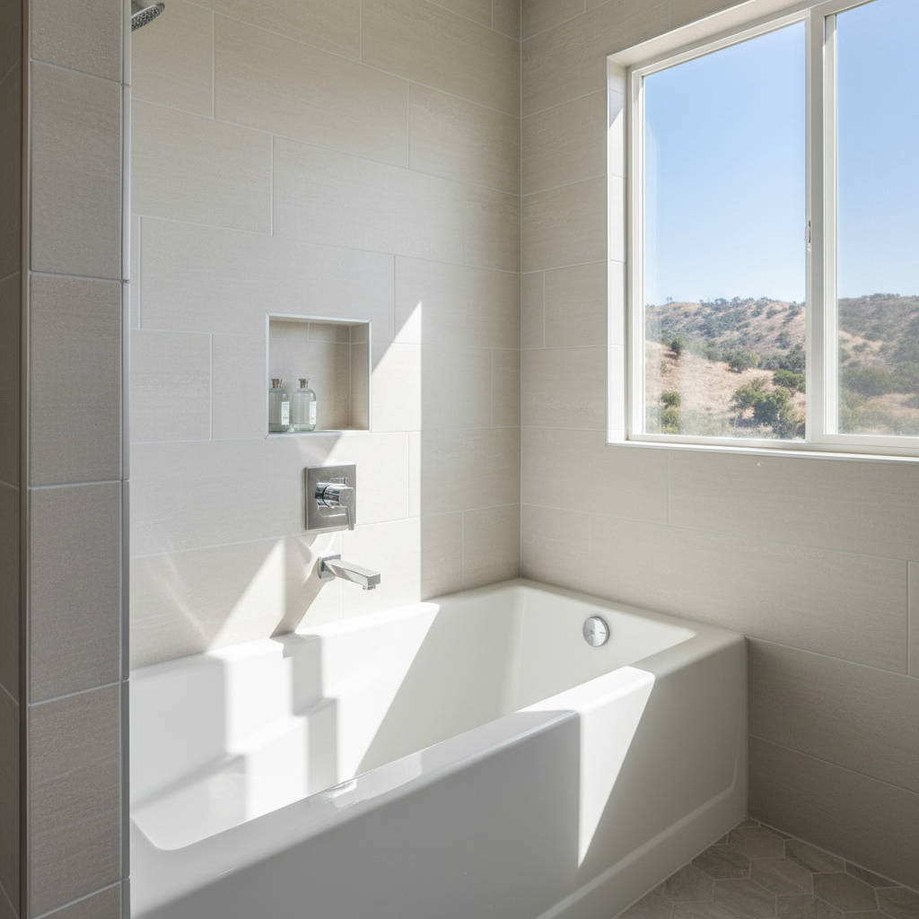 Completed bathtub replacement work at a residential property in Santa Clarita, CA