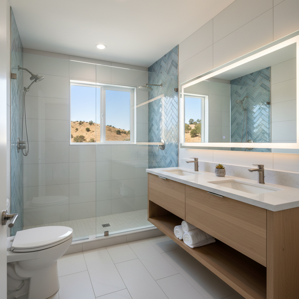 Completed bathroom modernization work at a residential property in Stevenson Ranch, CA