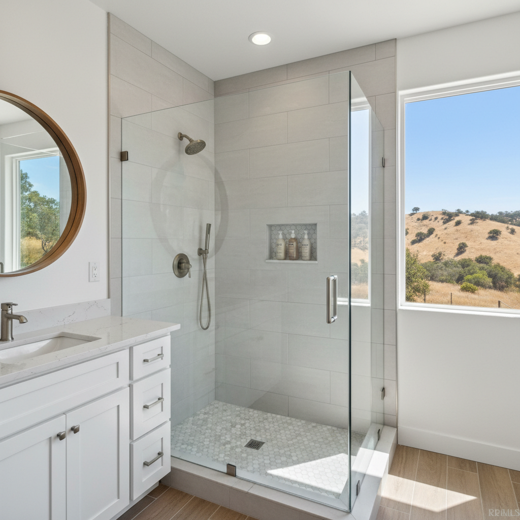 Completed shower replacement work at a residential property in Stevenson Ranch, CA