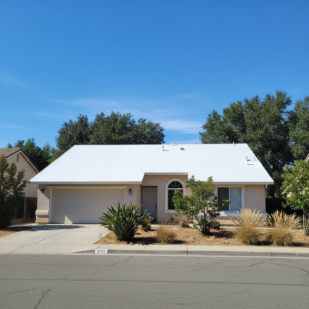 Completed commercial tpo roofing work at a residential property in Elk Grove, CA