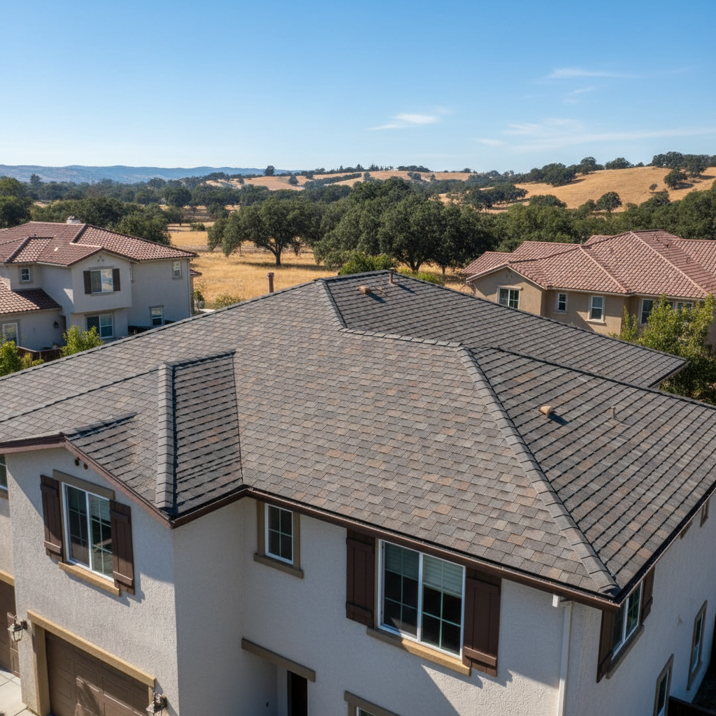 Completed new construction roofing work at a residential property in Elk Grove, CA