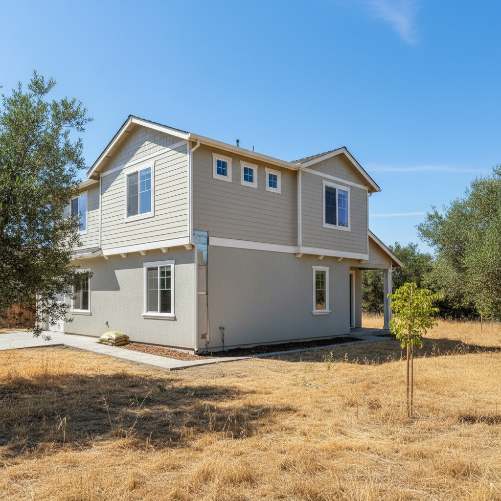 Completed stucco removal work at a residential property in Chico, CA
