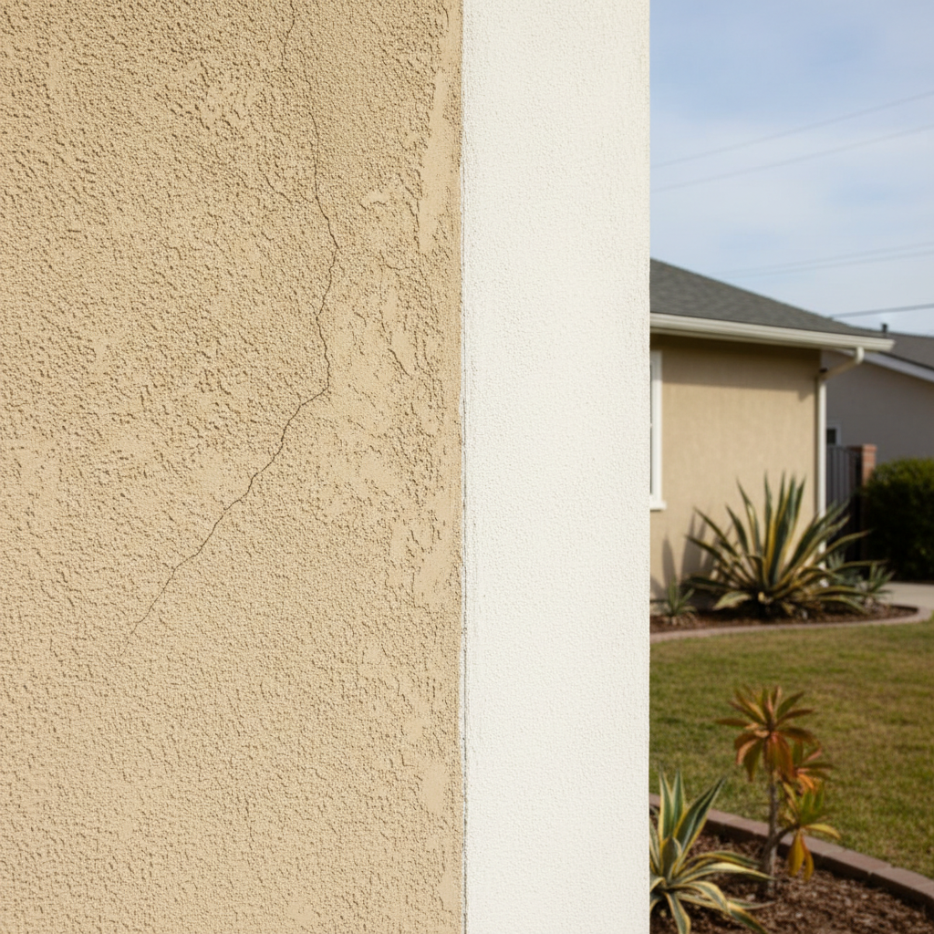 Completed stucco replacement work at a residential property in Norwalk, CA