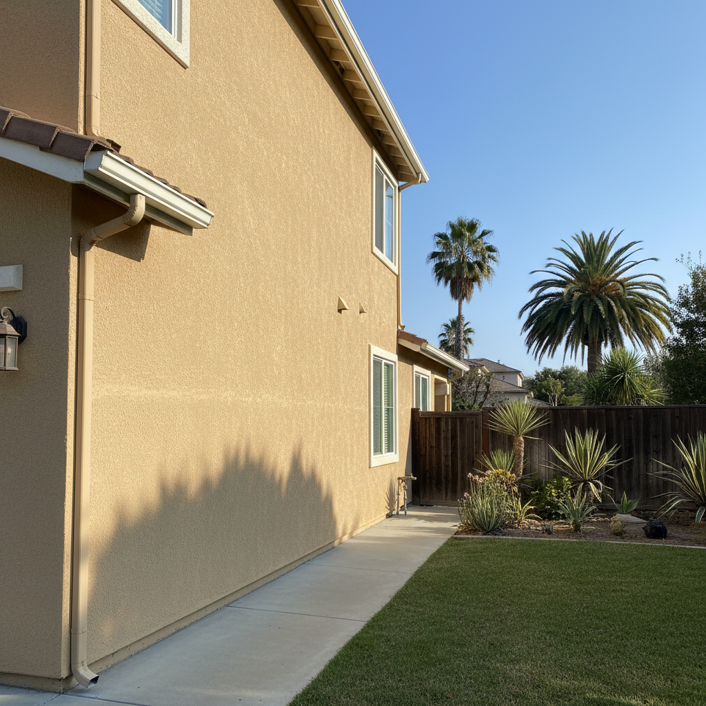 Completed residential stucco work at a residential property in Norwalk, CA