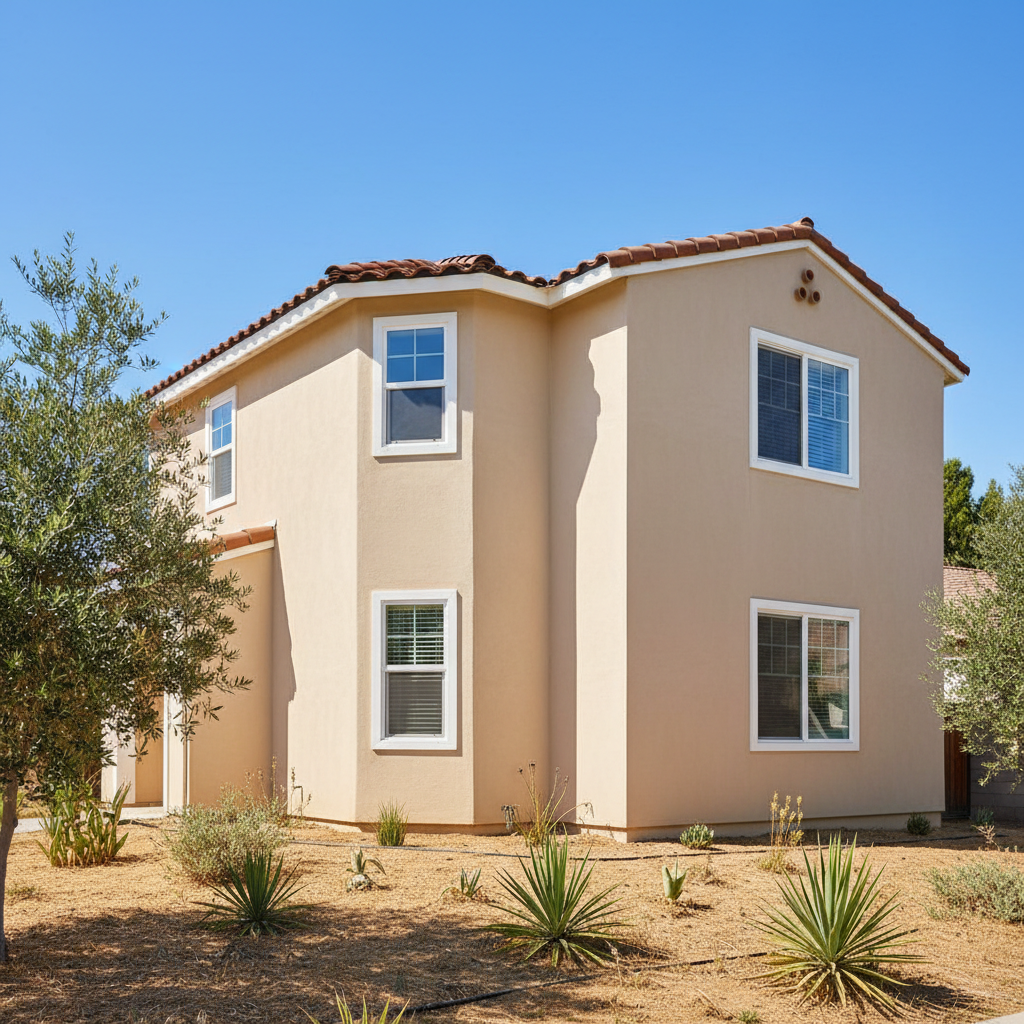Completed stucco removal work at a residential property in Los Angeles, CA