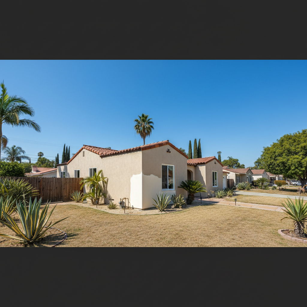 Completed stucco repair work at a residential property in North Hollywood, CA