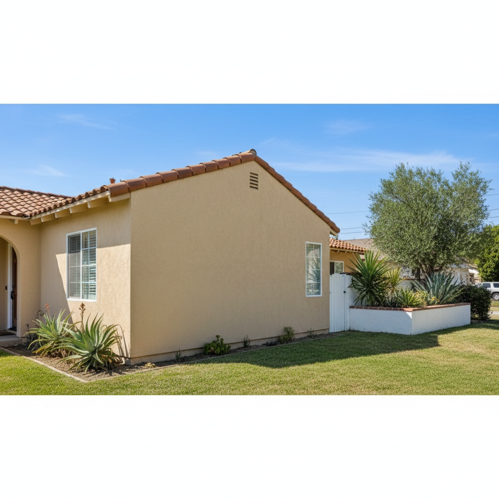 Completed residential stucco work at a residential property in North Hollywood, CA