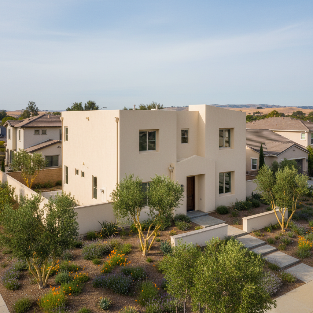 Completed commercial stucco work at a residential property in Sacramento, CA