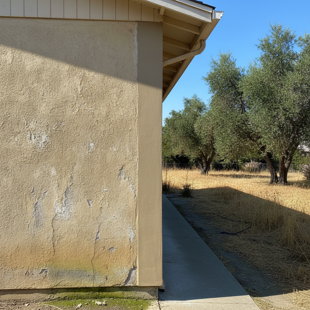 Completed stucco replacement work at a residential property in Davis, CA