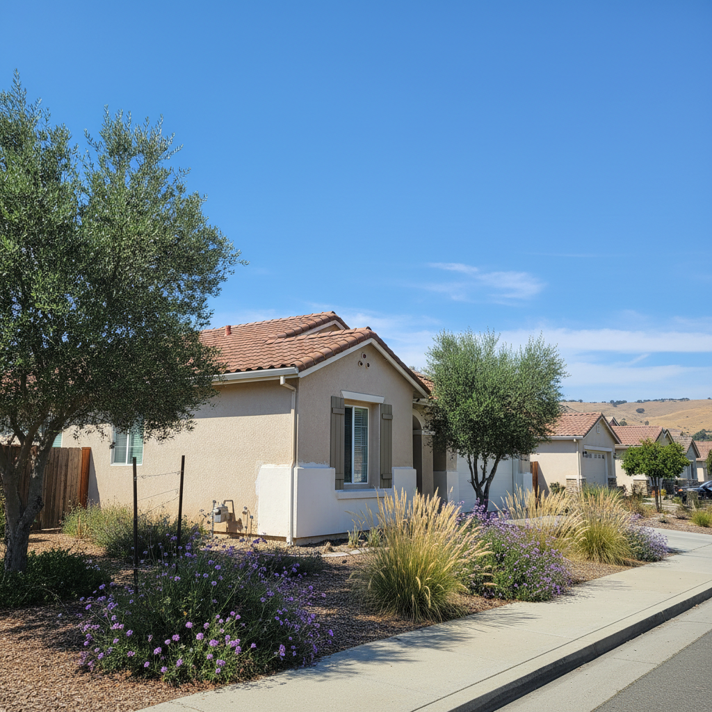 Completed stucco repair work at a residential property in Sacramento, CA