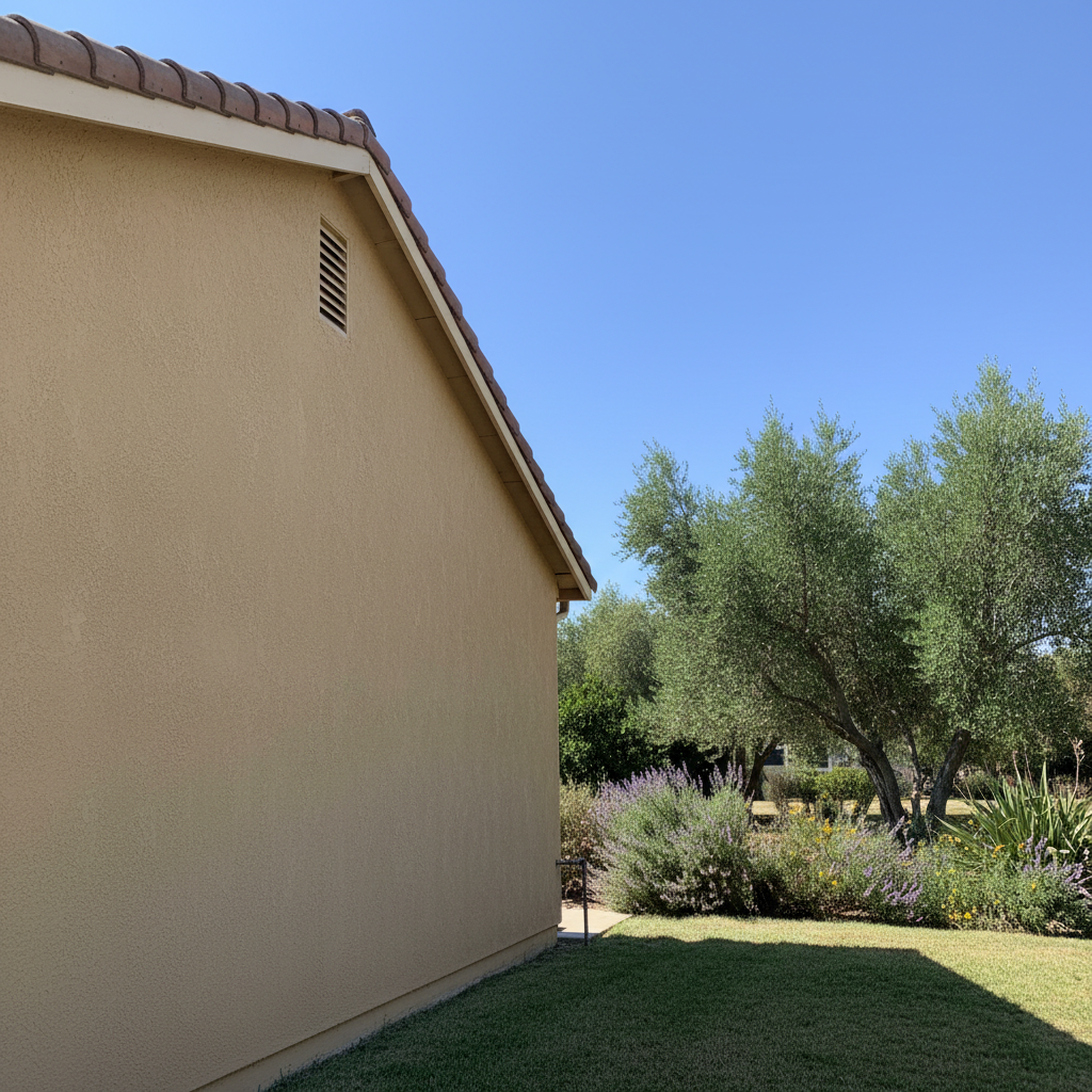 Completed residential stucco work at a residential property in Clovis, CA