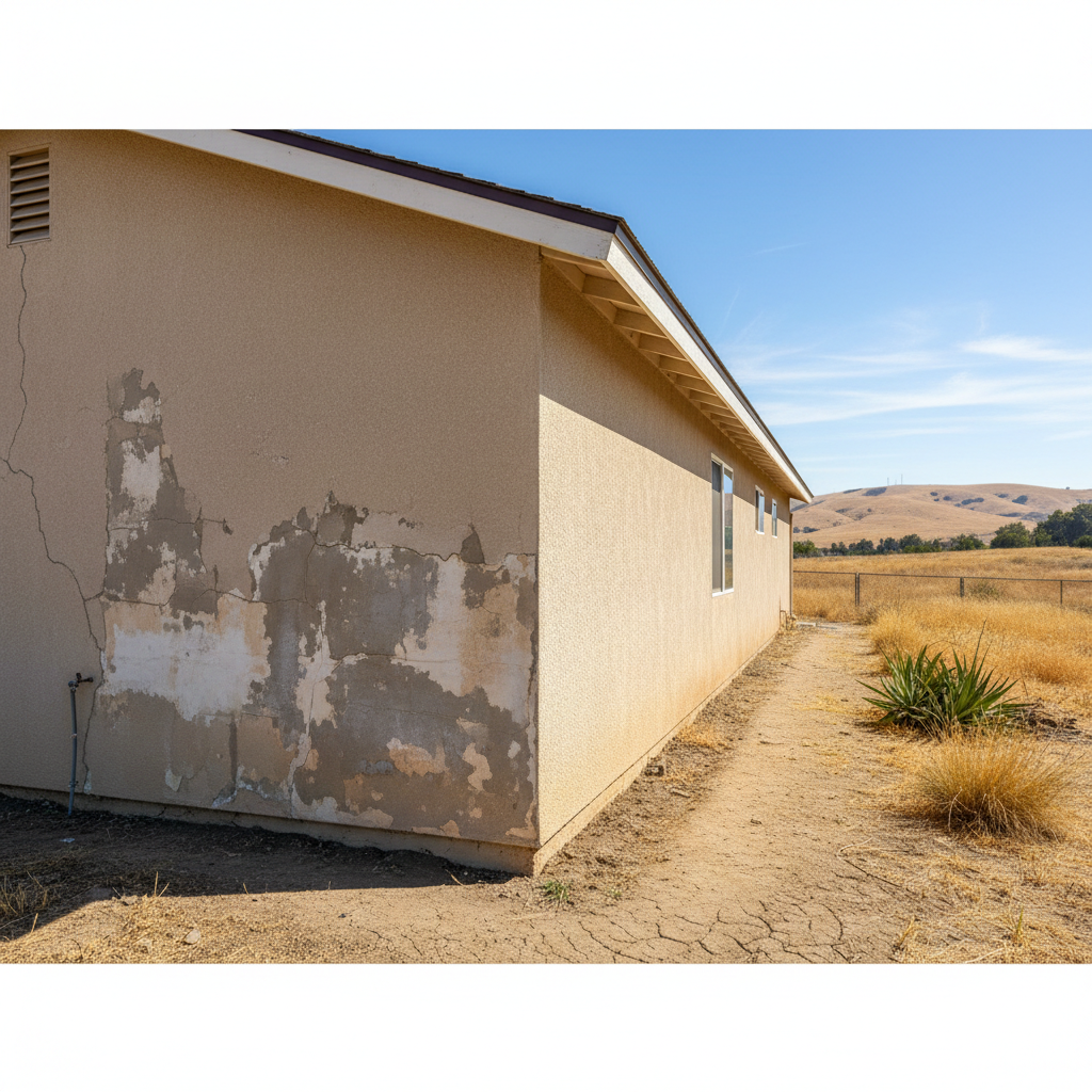 Completed stucco replacement work at a residential property in Turlock, CA
