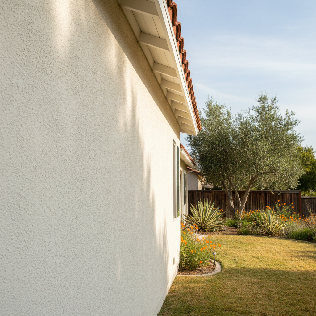 Completed residential stucco work at a residential property in Modesto, CA