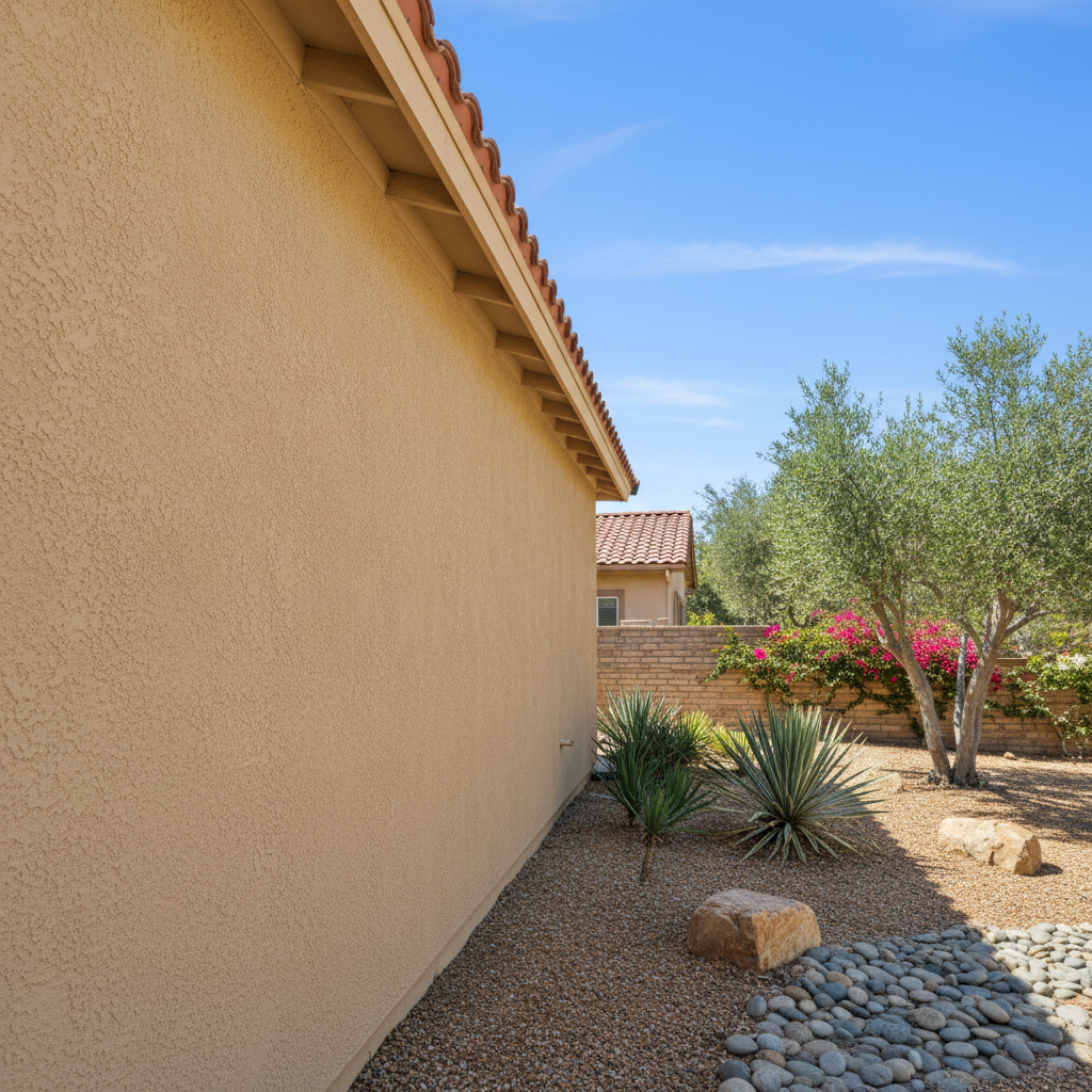Completed residential stucco work at a residential property in Escondido, CA