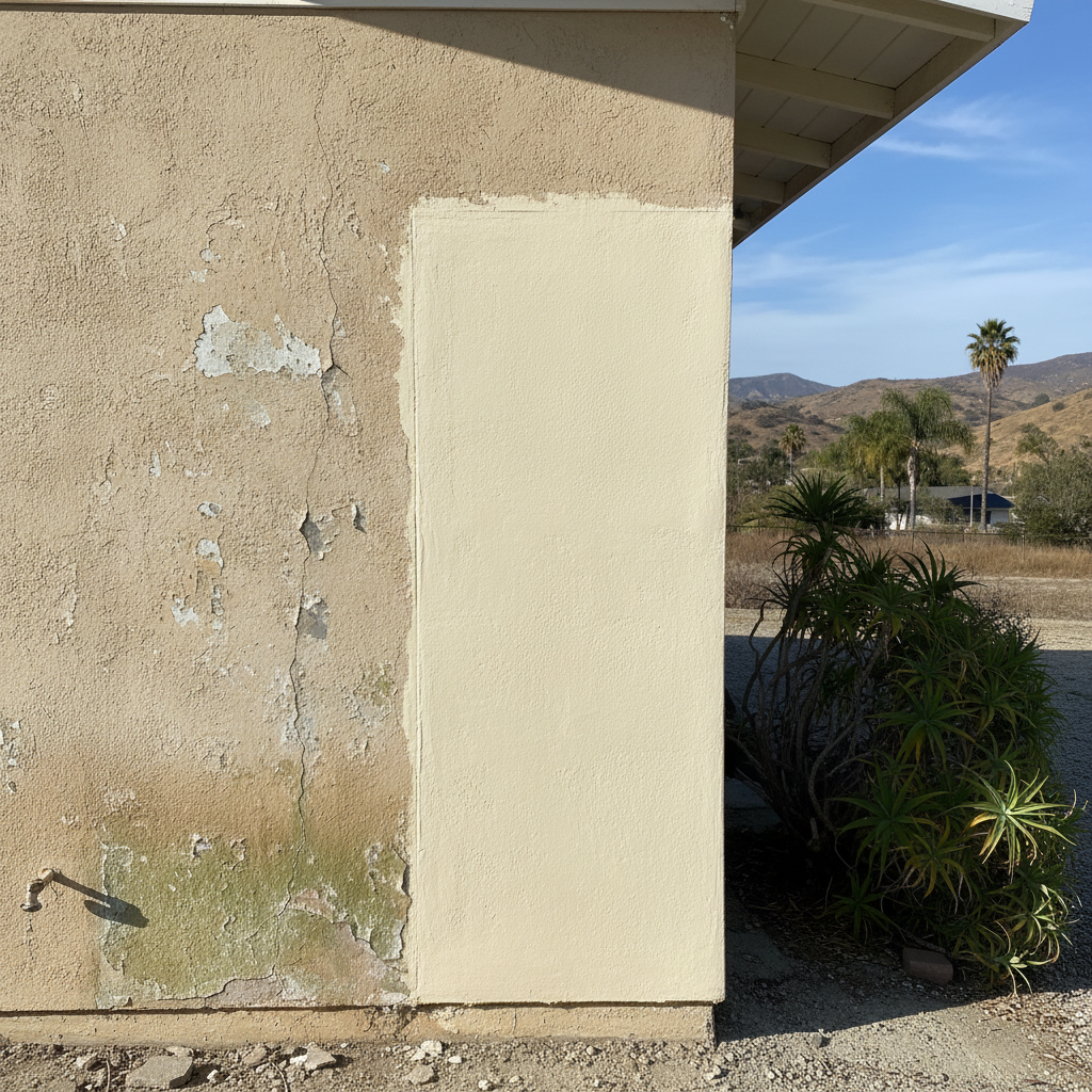 Completed stucco replacement work at a residential property in Escondido, CA
