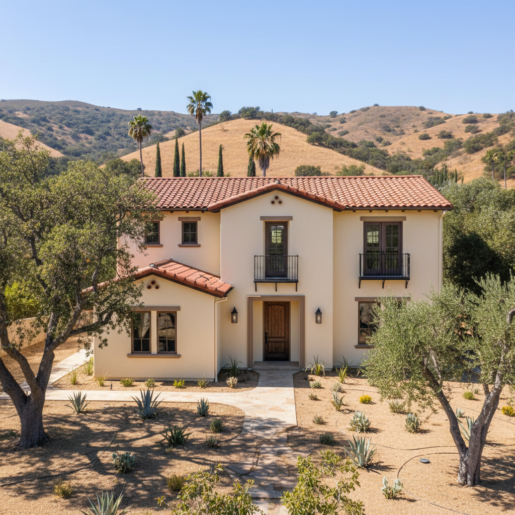 Completed stucco painting work at a residential property in Escondido, CA