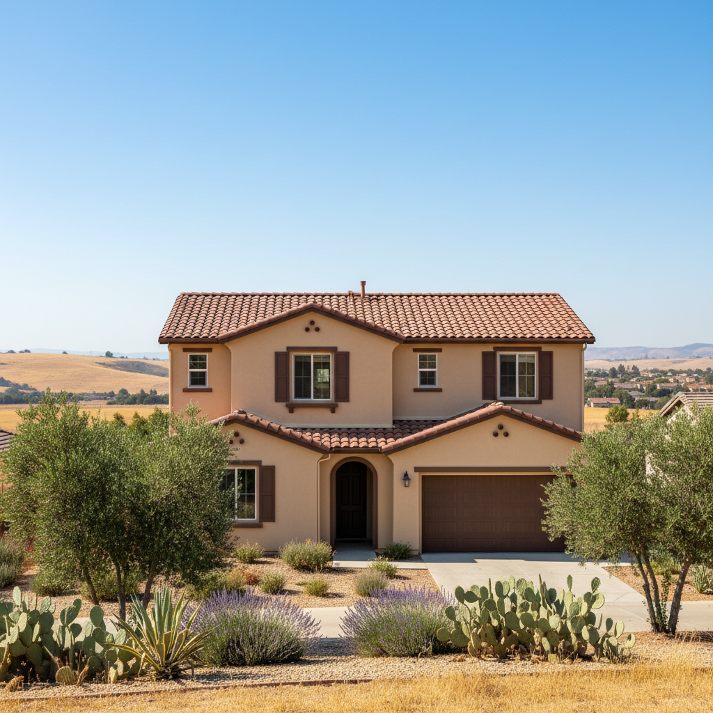 Completed stucco painting work at a residential property in Antioch, CA