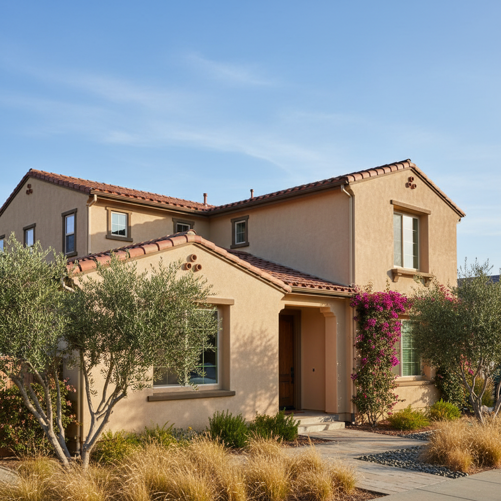 Completed stucco installation work at a residential property in Antioch, CA