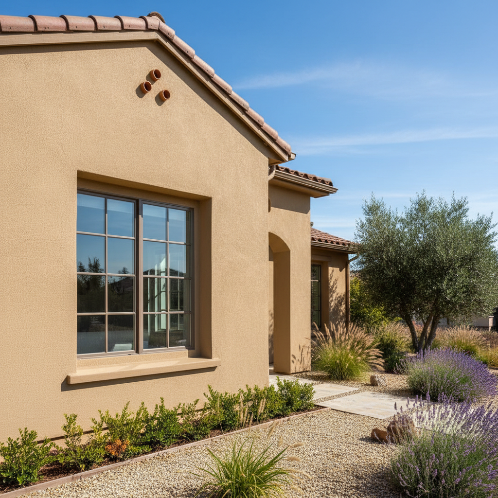 Completed residential stucco work at a residential property in Fairfield, CA