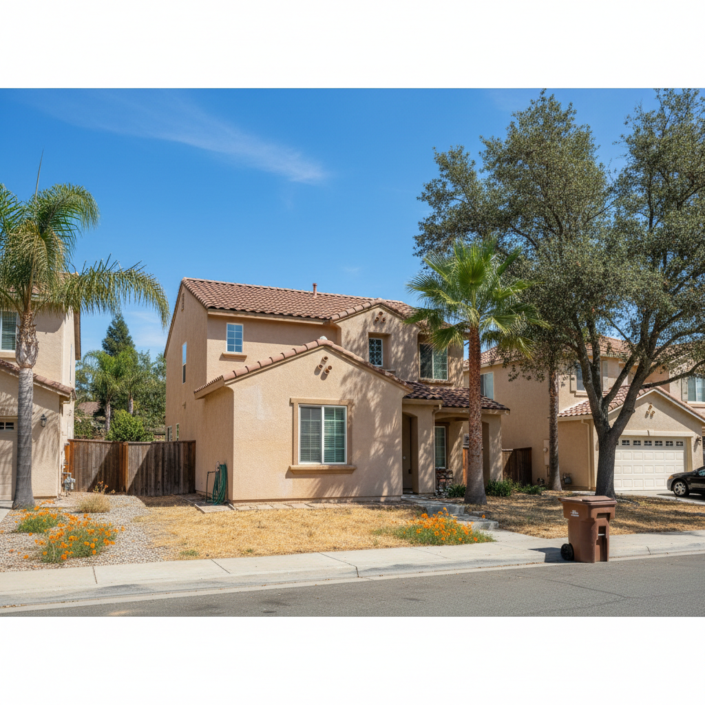 Completed stucco repair work at a residential property in Stockton, CA