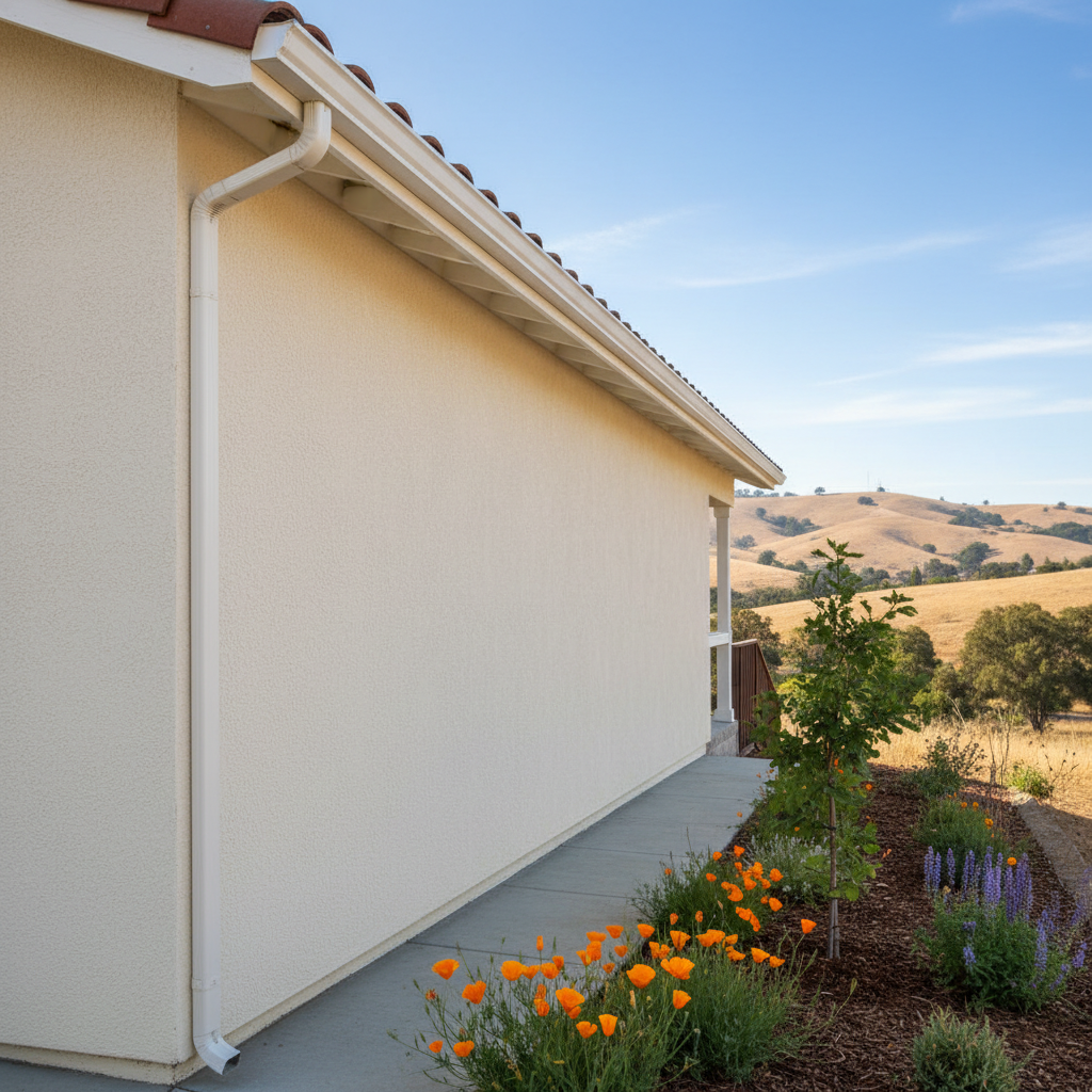 Completed residential stucco work at a residential property in Castro Valley, CA