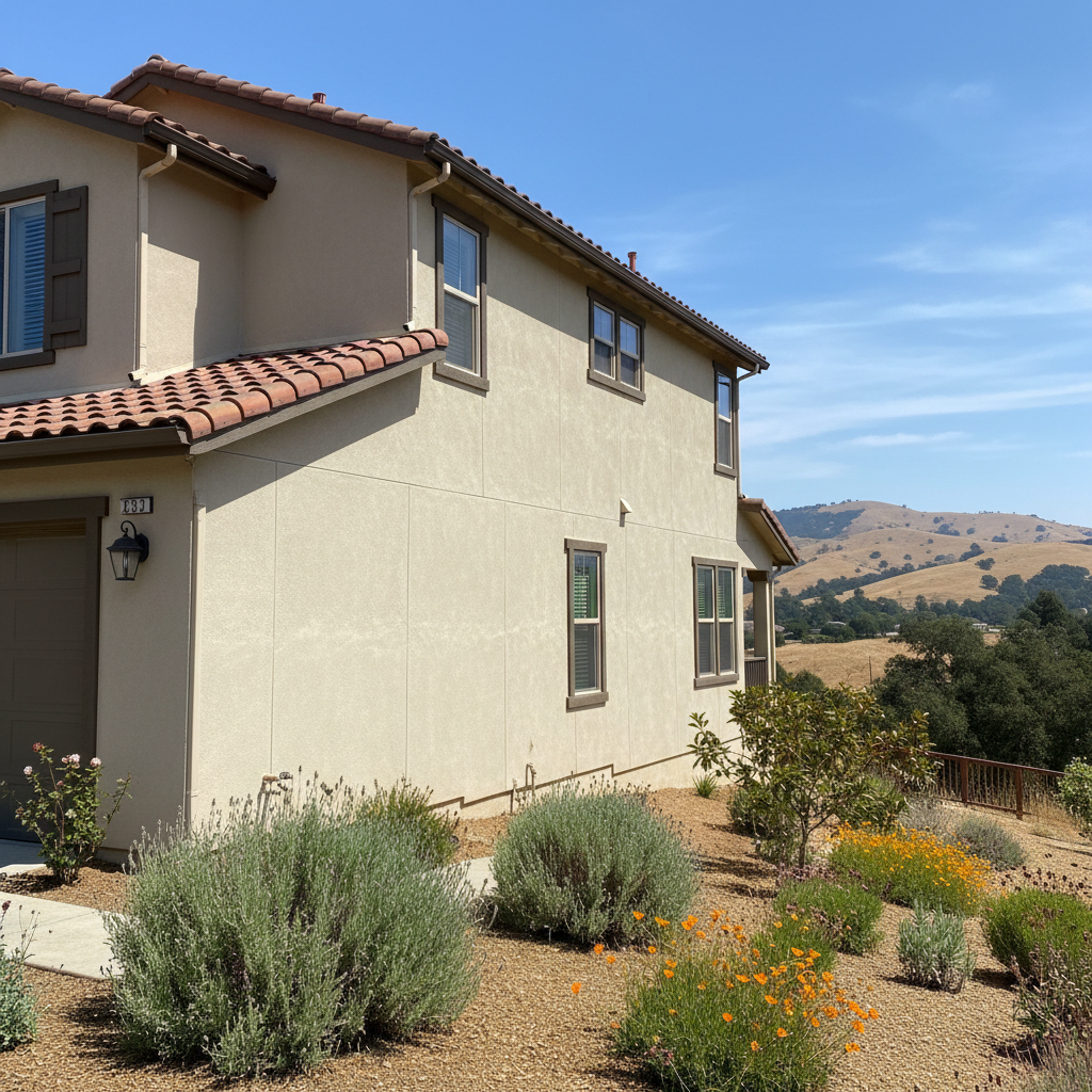 Completed stucco removal work at a residential property in Castro Valley, CA