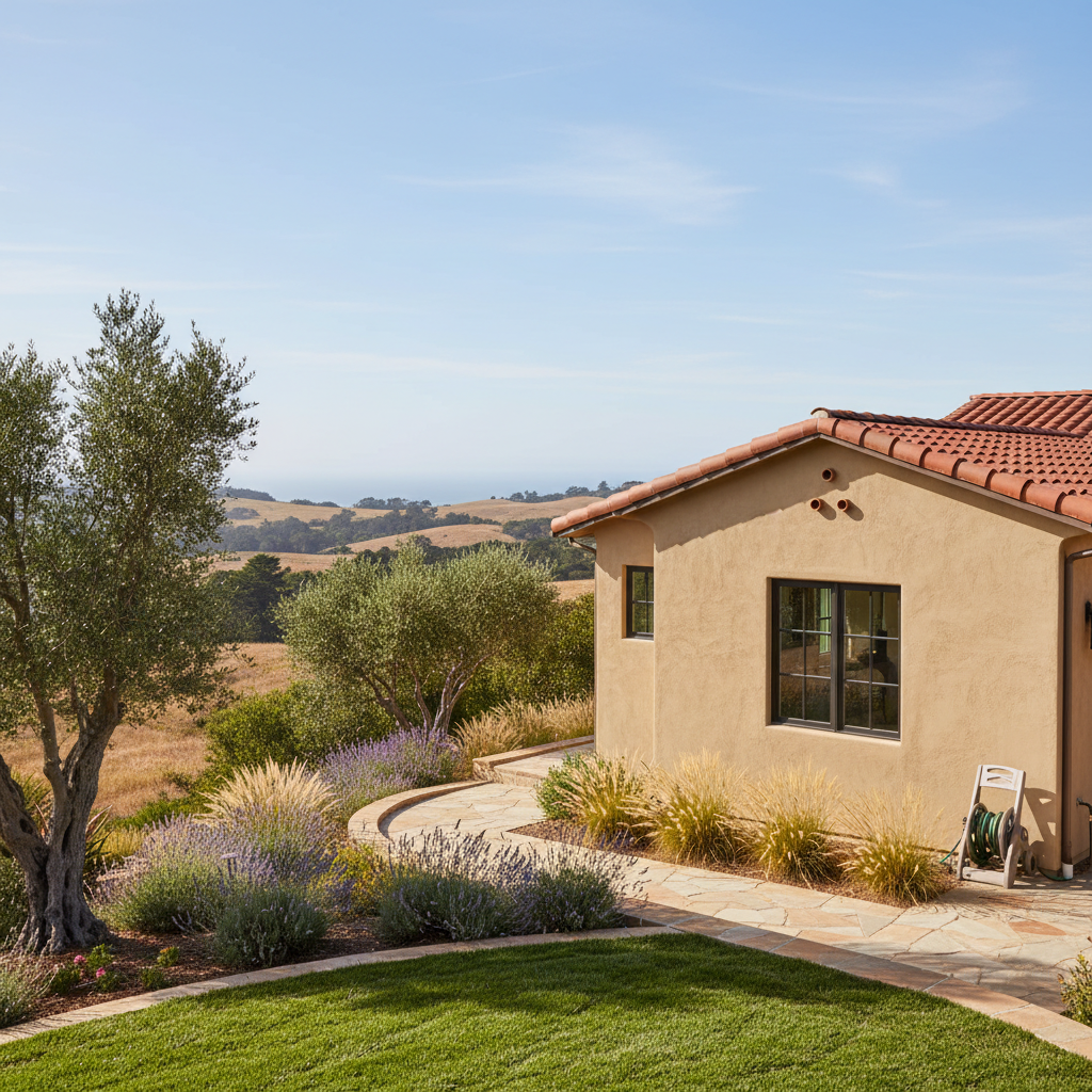 Completed stucco installation work at a residential property in Monterey, CA
