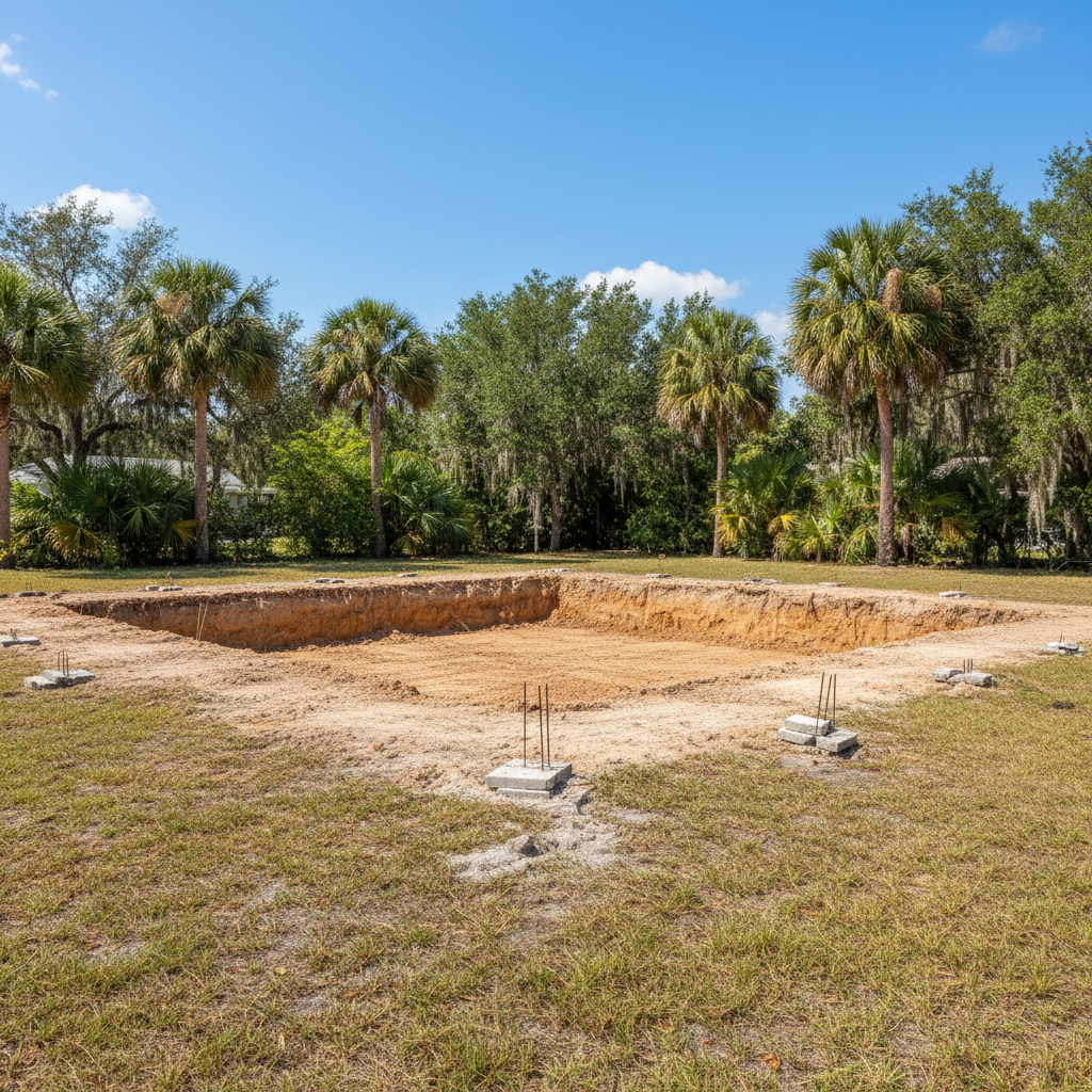Completed excavation work at a residential property in Port Richey, FL