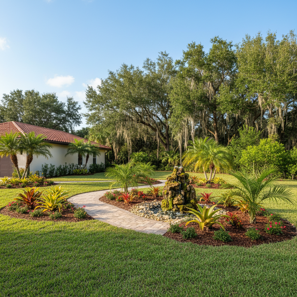 Completed landscape design work at a residential property in Hialeah, FL