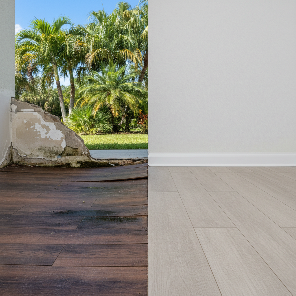Completed emergency water cleanup work at a residential property in Miramar, FL