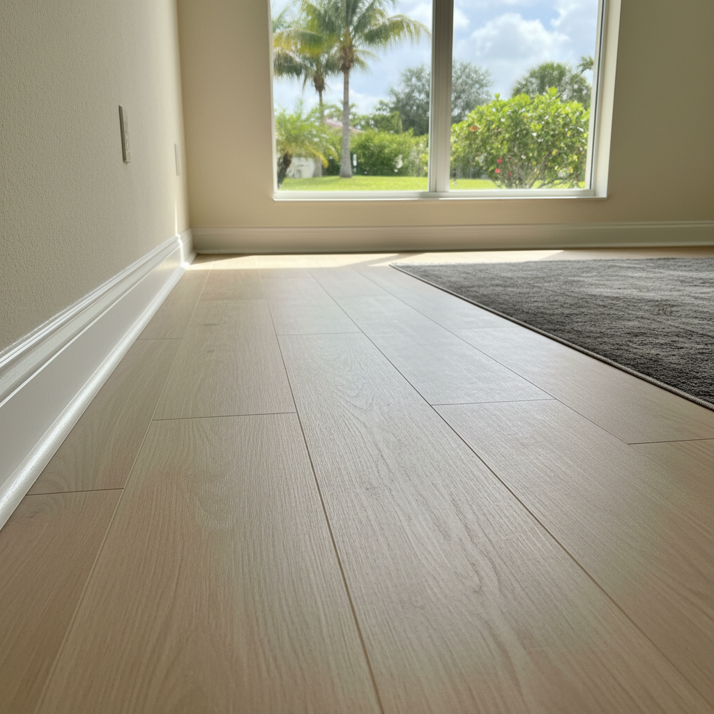 Completed flood damage restoration work at a residential property in Miramar, FL