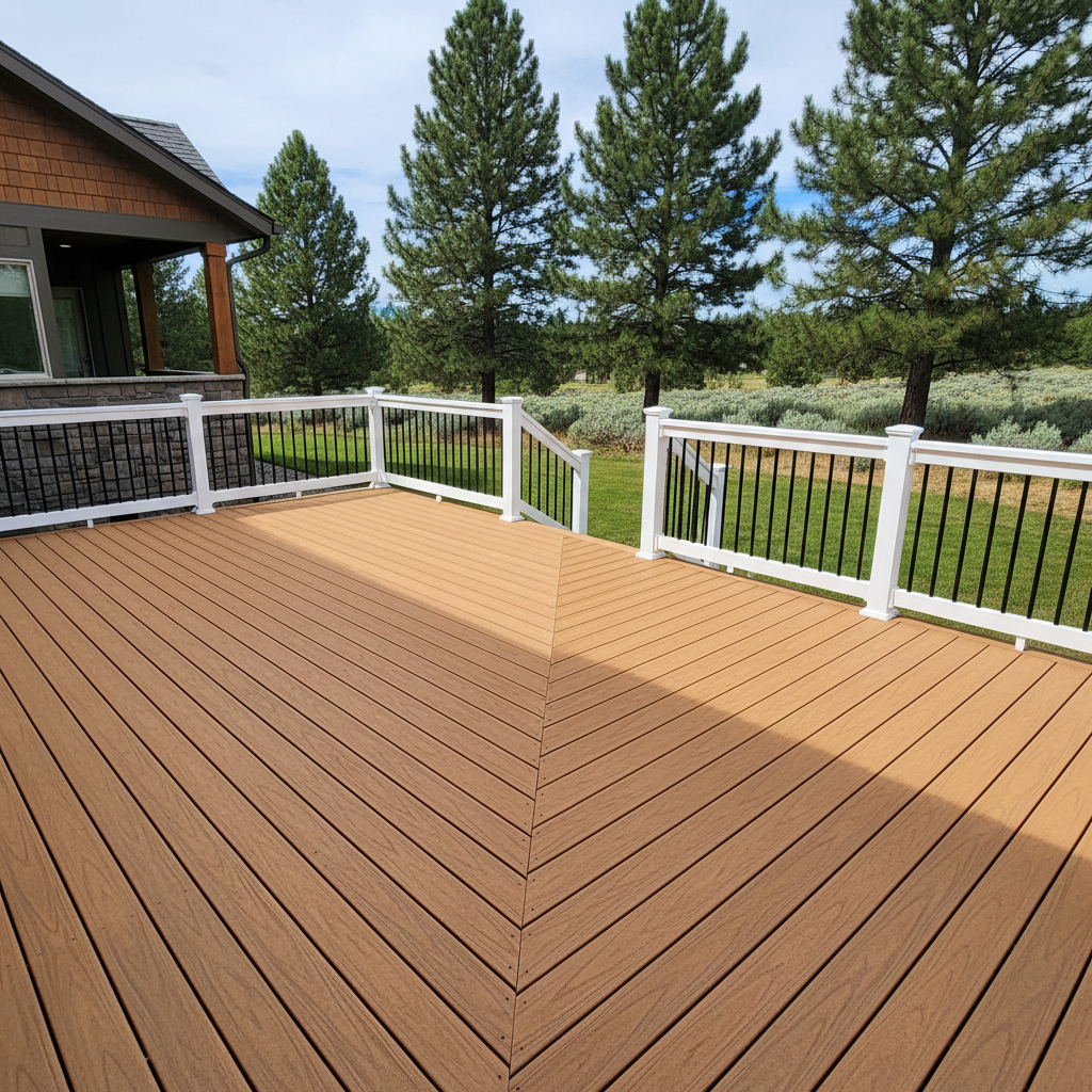 Completed deck construction work at a residential property in Boise, ID
