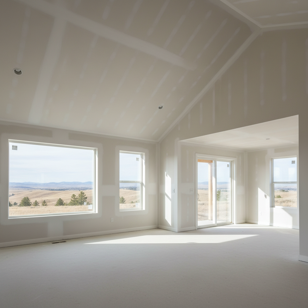 Completed drywall finishing work at a residential property in Eagle, ID
