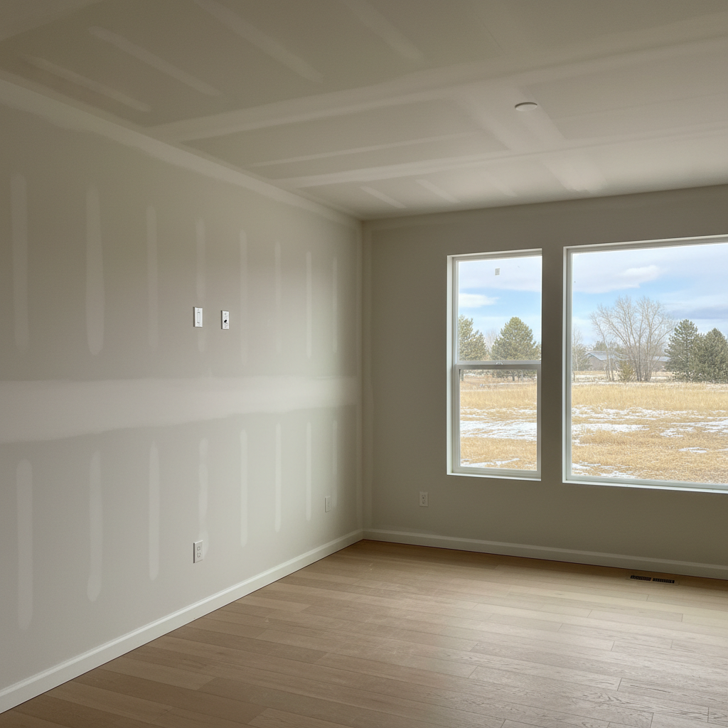 Completed drywall installation work at a residential property in Eagle, ID