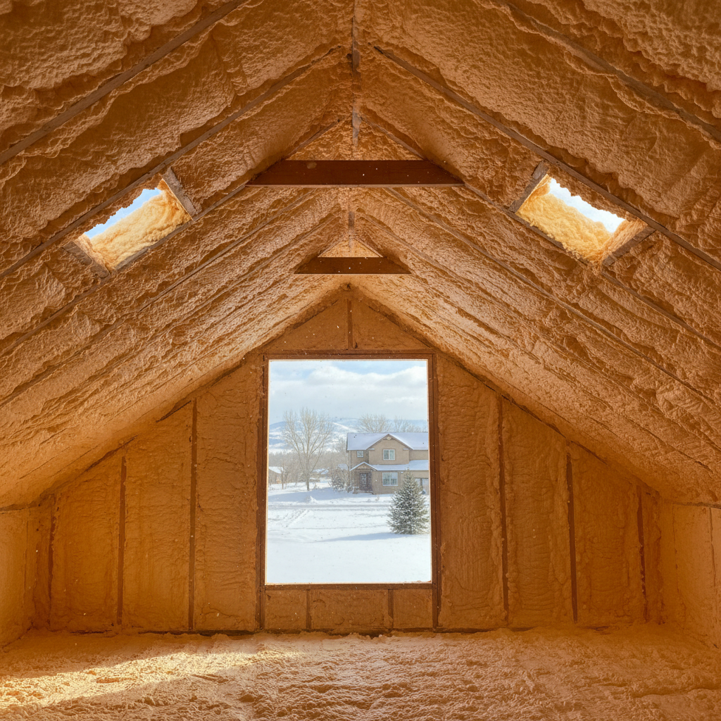 Completed closed cell spray foam work at a residential property in Boise, ID