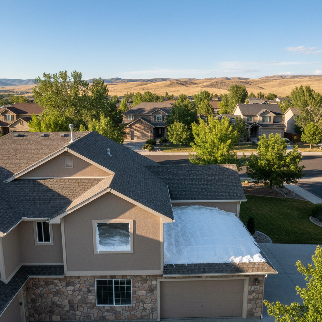 Completed attic insulation work at a residential property in Boise, ID