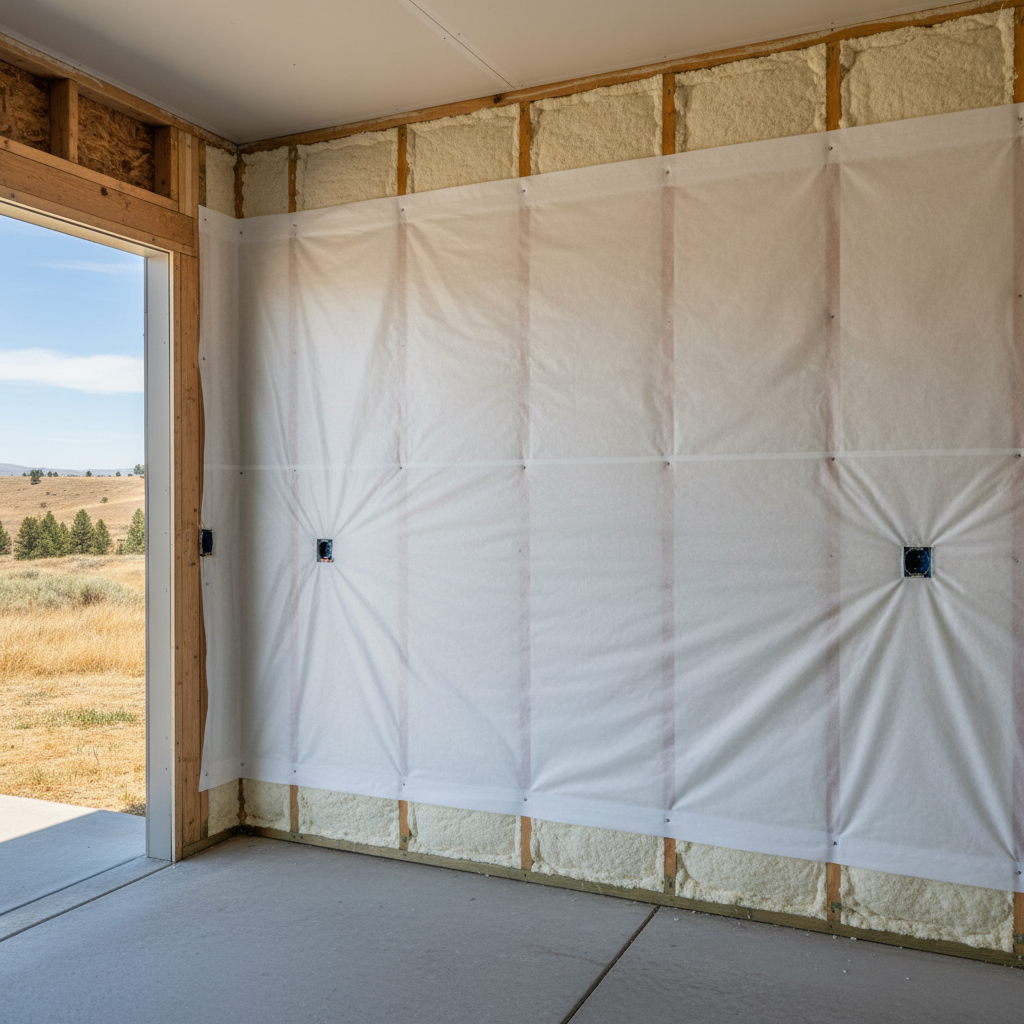 Completed garage insulation work at a residential property in Boise, ID