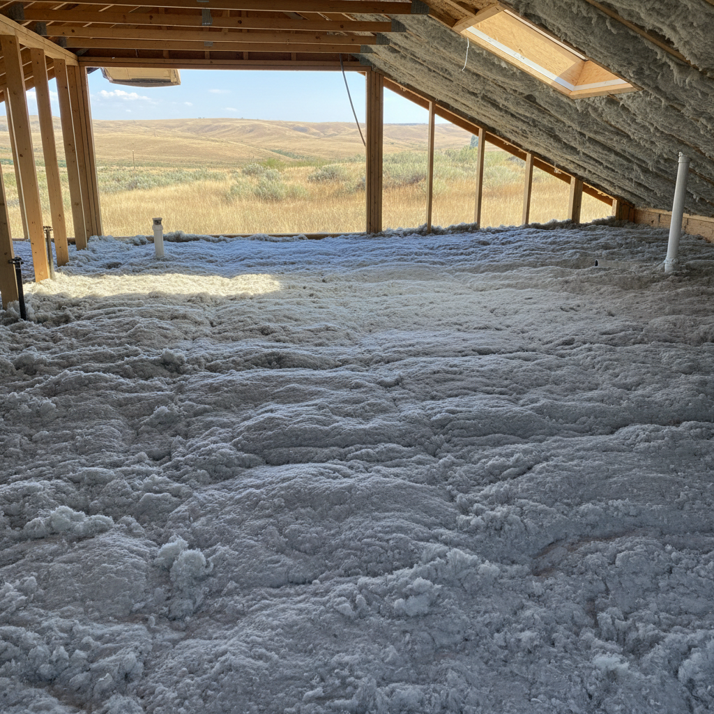 Completed blown-in insulation work at a residential property in Boise, ID