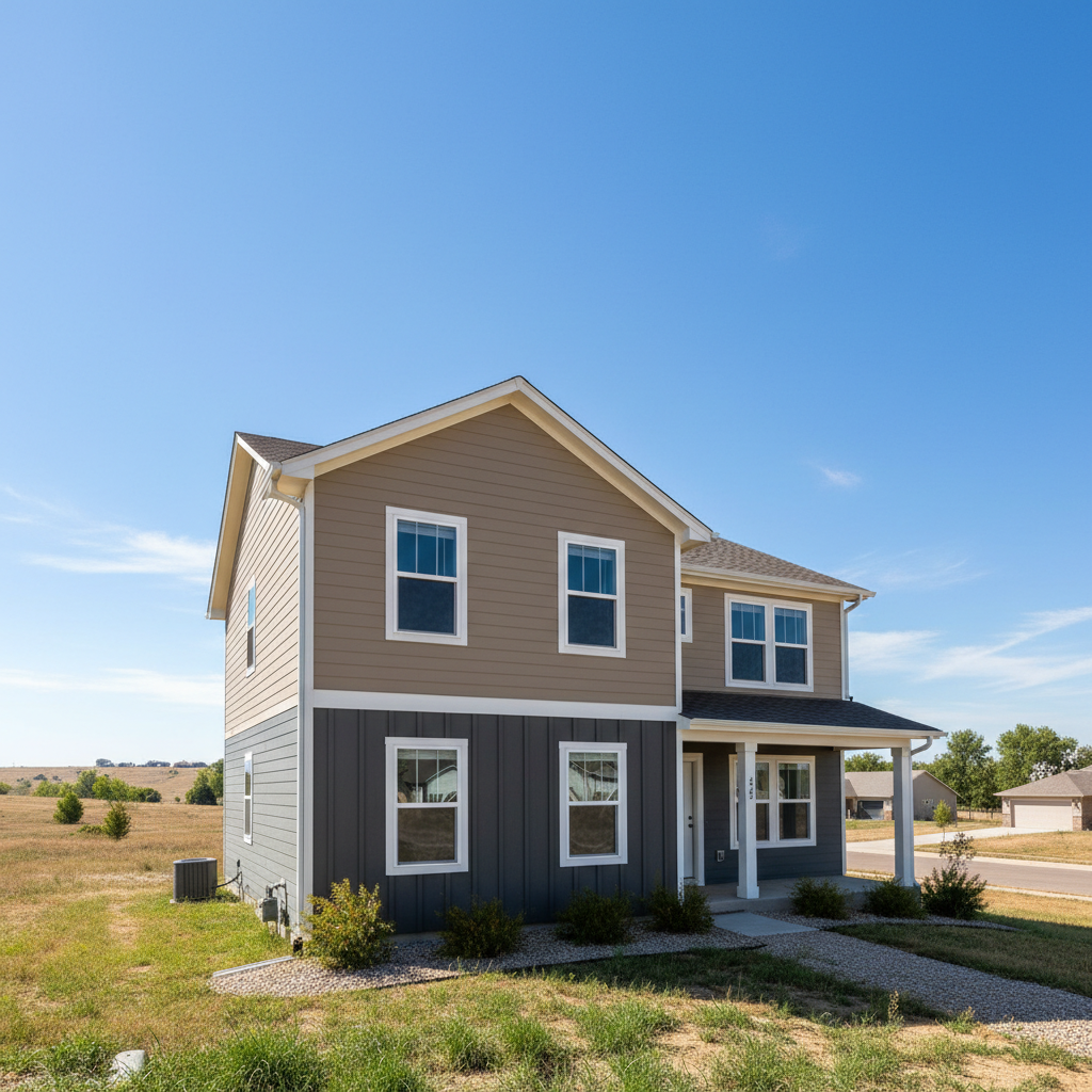 Completed siding installation work at a residential property in Dodge City, KS