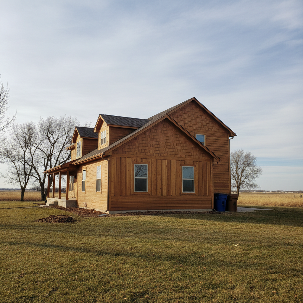 Completed wooden siding work at a residential property in Garden City, KS