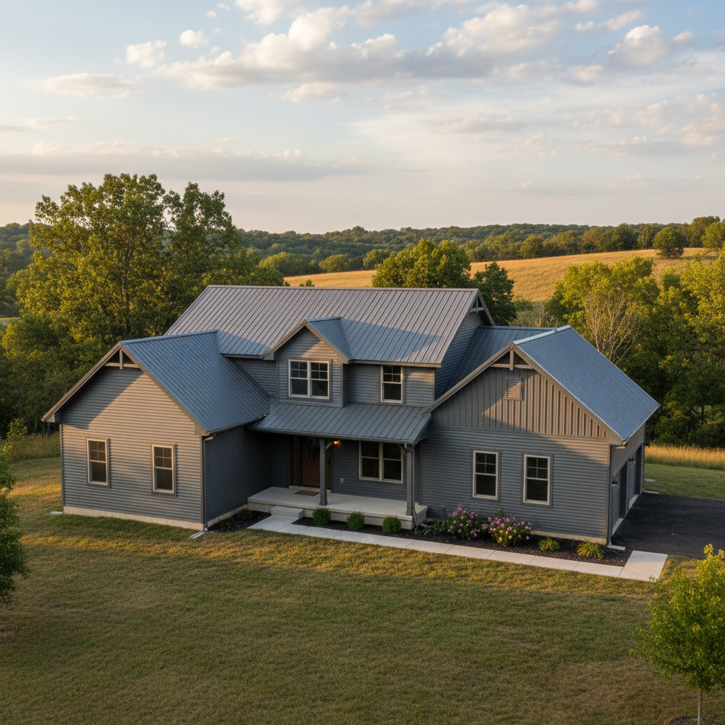 Completed metal siding work at a residential property in Topeka, KS