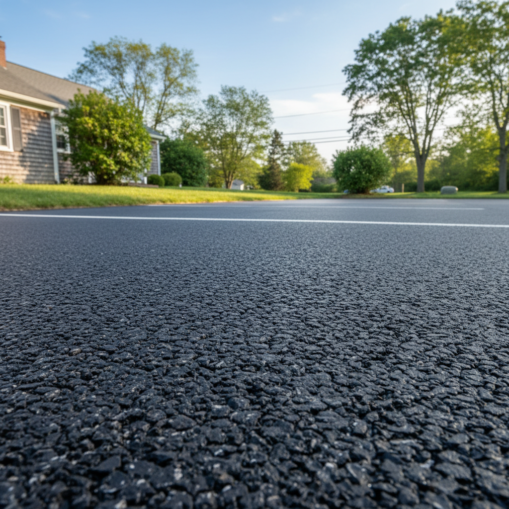 Completed parking lot paving work at a residential property in Lynn, MA