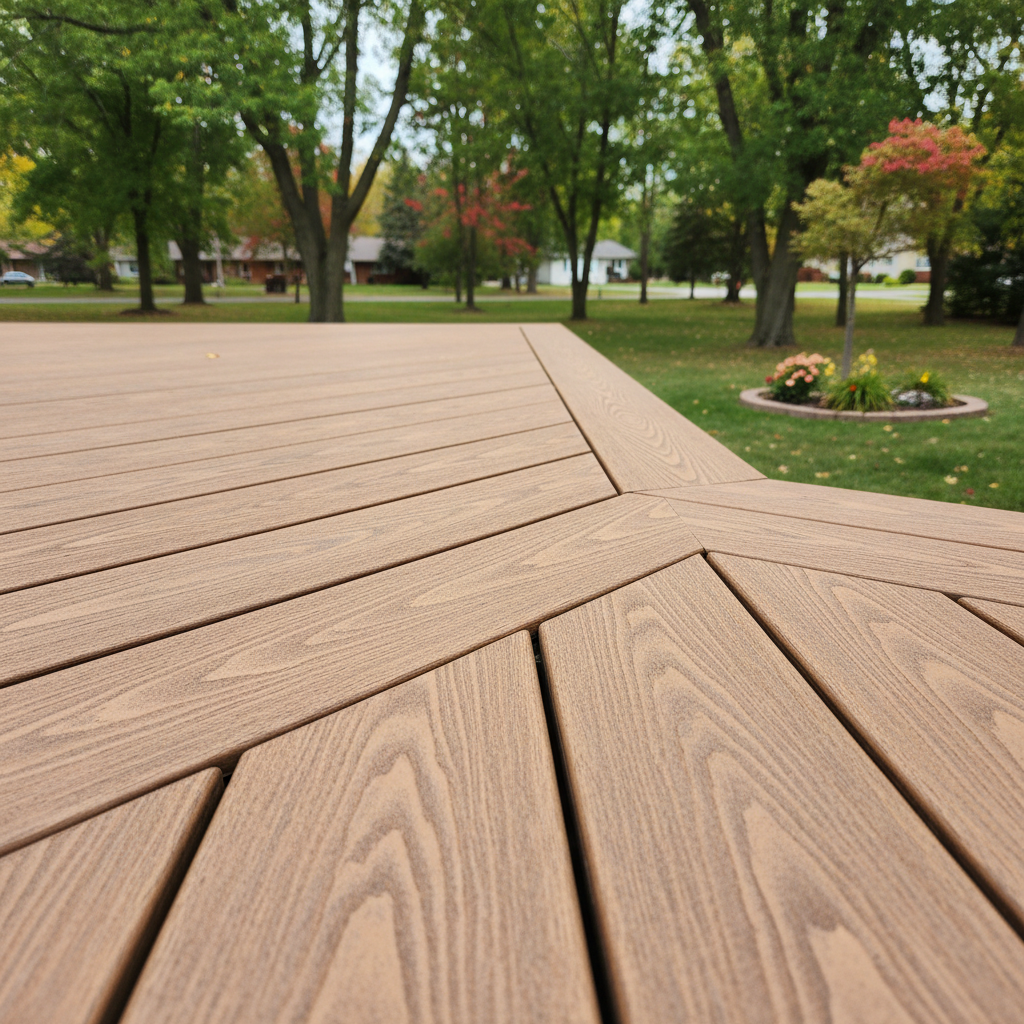 Completed trex decks work at a residential property in St Paul, MN