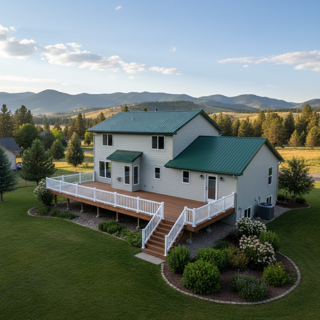 Completed deck construction work at a residential property in Missoula, MT